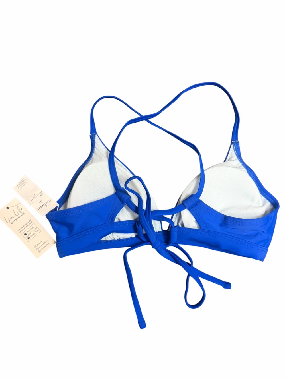 CUPSHE Royal Blue Strappy Back V-Neck Bikini Set S NWT - Picture 9 of 13